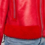 Women's Christmas Red Shearling Jacket