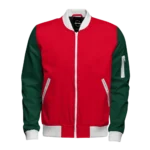 Mens Christmas Red and Green Bomber Jacket