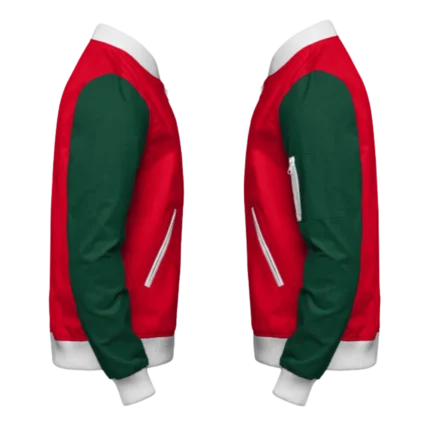 Mens Christmas Red and Green Bomber Jacket