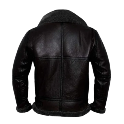 Mens Aviator B3 Bomber Shearling Black Leather Jacket