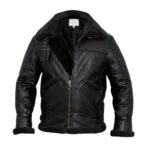 Mens Aviator B3 Bomber Shearling Black Leather Jacket