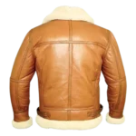 Mens Aviator B3 Bomber Shearling Leather Tan Brown Jacket