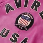 Mens Avirex Icon Pink Leather Jacket