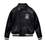 Men's Avirex Classic American Flight Icon Black Leather Bomber Jacket