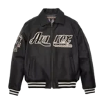 Men's Avirex Real Leather Classic Black Bomber Jacket