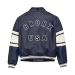 Men's Bronx USA Classic Blue Leather Bomber Jacket