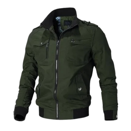 Mens Casual Military Cotton Army Green Bomber Jacket