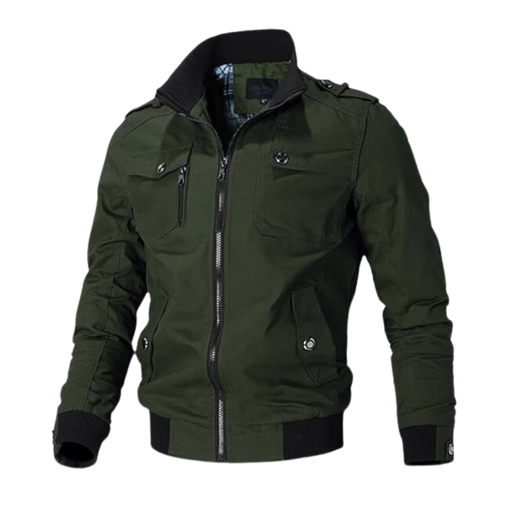 Mens Casual Military Cotton Army Green Bomber Jacket