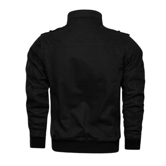 Mens Casual Military Cotton Black Bomber Jacket