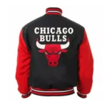 Mens Letterman Chicago Bulls Red Bomber Varsity Jacket