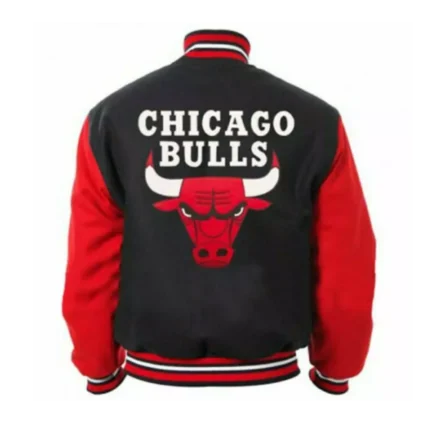 Mens Letterman Chicago Bulls Red Bomber Varsity Jacket