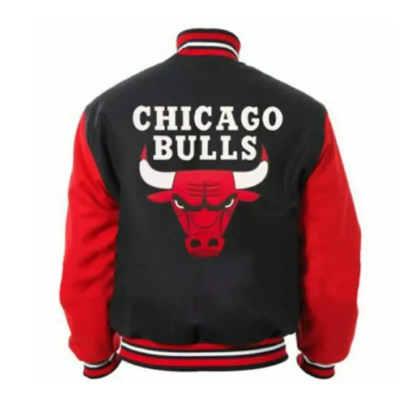 Mens Letterman Chicago Bulls Red Bomber Varsity Jacket