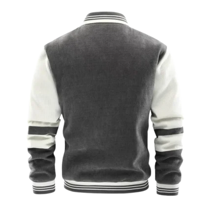 Mens College Letterman Baseball Dark Gray Varsity Jacket