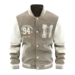 Mens College Letterman Baseball Khaki Varsity Jacket