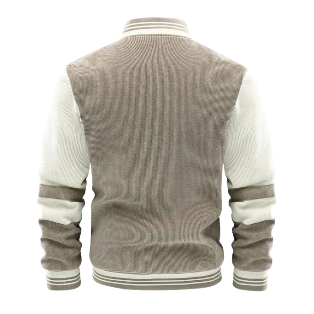 Mens College Letterman Baseball Khaki Varsity Jacket