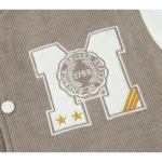 Mens College Letterman Baseball Khaki Varsity Jacket