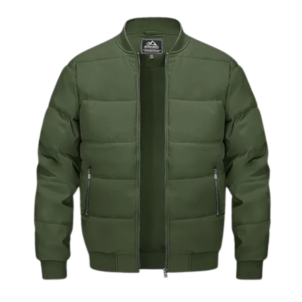 Mens Lightweight Army Green Bomber Varsity Jacket