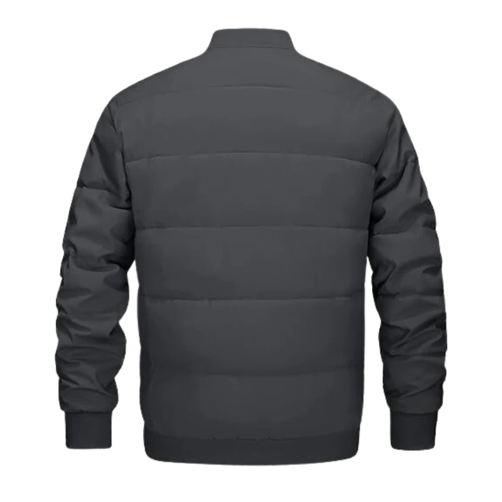 Mens Lightweight Dark Grey Bomber Varsity Jacket