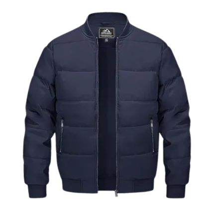 Mens Lightweight Navy Blue Bomber Varsity Jacket
