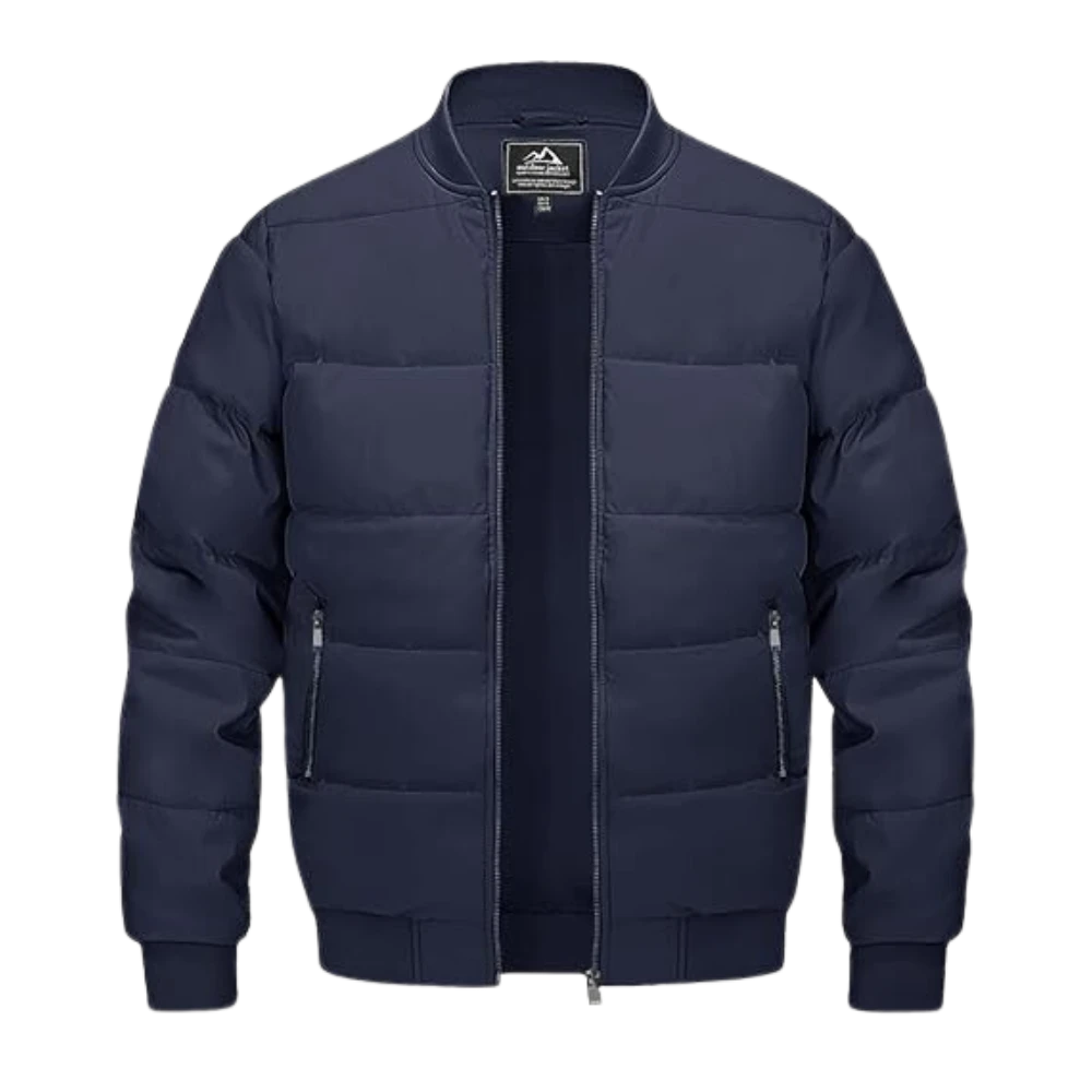 Mens Lightweight Navy Blue Bomber Varsity Jacket