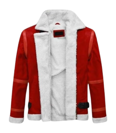 Ryan Reynolds Spirited Fur Shearling Suede Leather jacket, Santa Claus Style