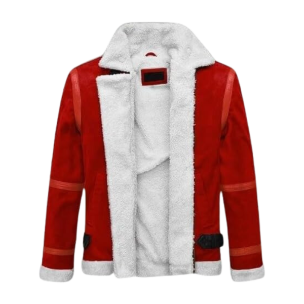 Ryan Reynolds Spirited Fur Shearling Suede Leather jacket, Santa Claus Style