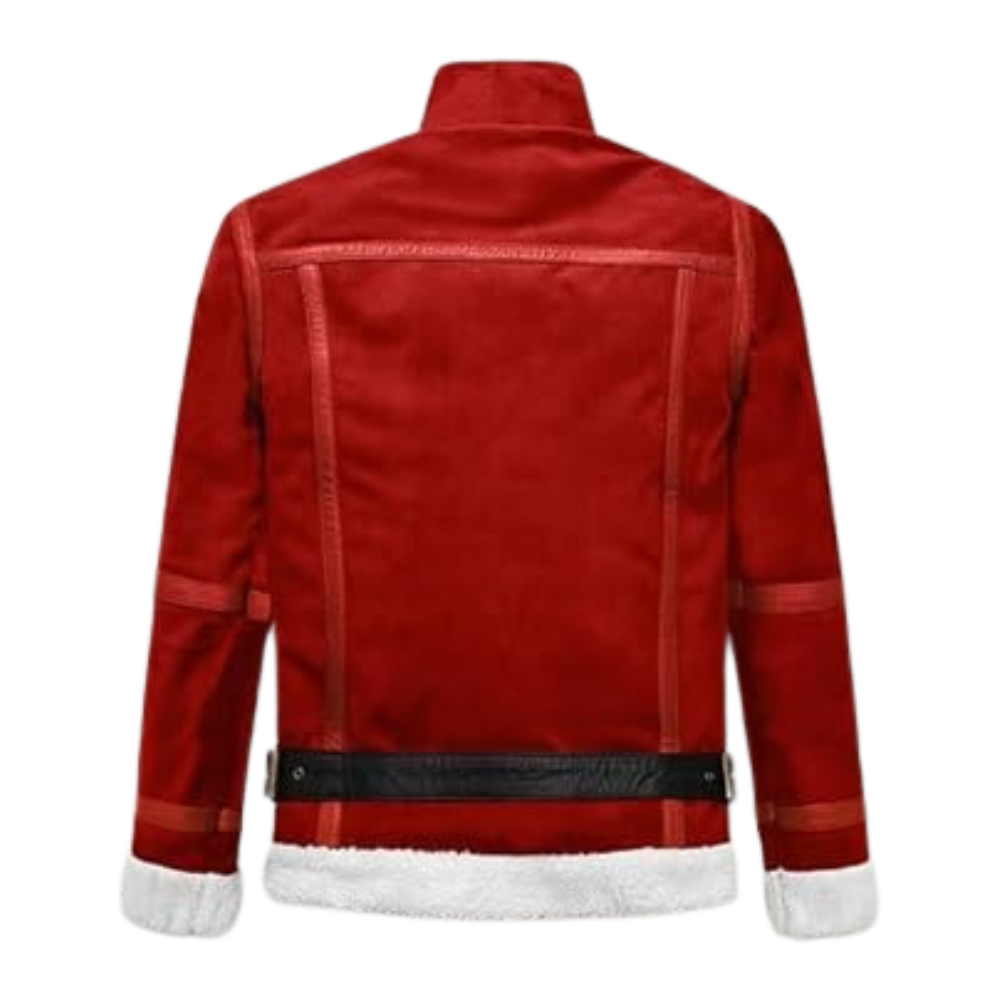 Ryan Reynolds Spirited Fur Shearling Suede Leather jacket, Santa Claus Style
