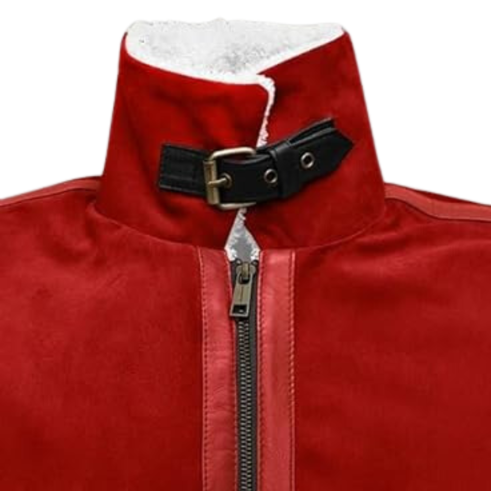 Ryan Reynolds Spirited Fur Shearling Suede Leather jacket, Santa Claus Style