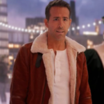 Ryan Reynolds Spirited Fur Shearling Suede Leather jacket, Santa Claus Style