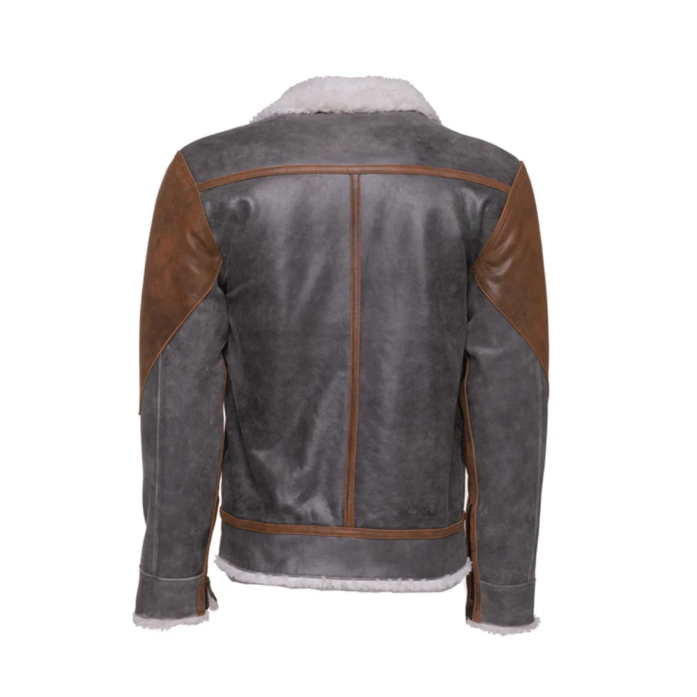 Scott's Patched Sherpa Lining Leather Jacket