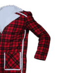 Wade Willson Christmas Style Red Flannel Fur Shearling Coat