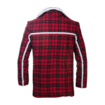 Wade Willson Christmas Style Red Flannel Fur Shearling Coat