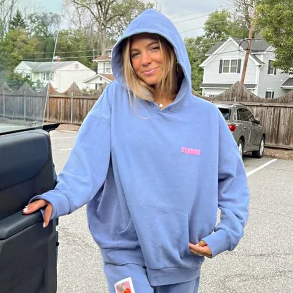 Womens Star Fit Blue Hoodie