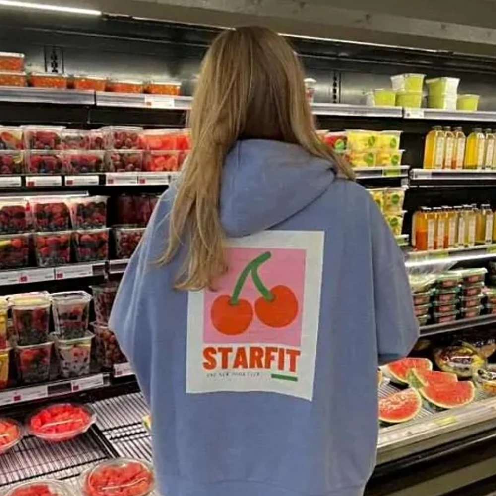 Womens Star Fit Blue Hoodie