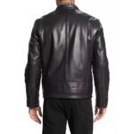 Men's Pronto Uomo Black Leather Jacket - Back look