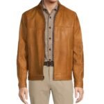 Men Brown Roundtree & Yorke Leather Jacket