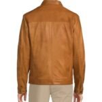 Men Brown Roundtree & Yorke Leather Jacket