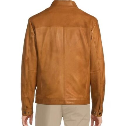 Men Brown Roundtree & Yorke Leather Jacket