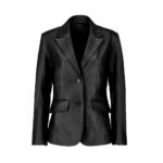 Women's Margaret Godfrey Black leather jacket - Front look