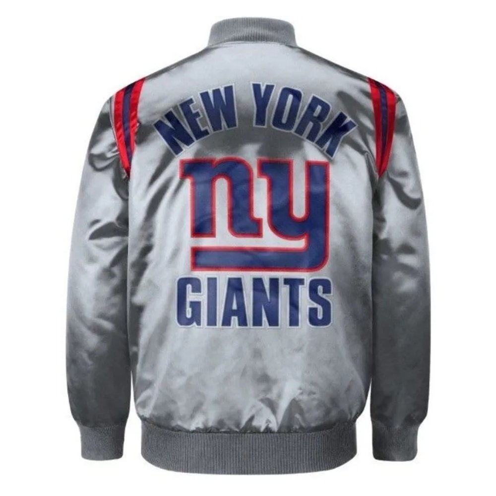 New York Giants Starter NFL Gray Satin Jacket