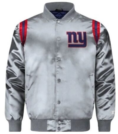 New York Giants Starter NFL Gray Satin Jacket