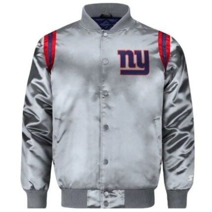 New York Giants Starter NFL Gray Satin Jacket