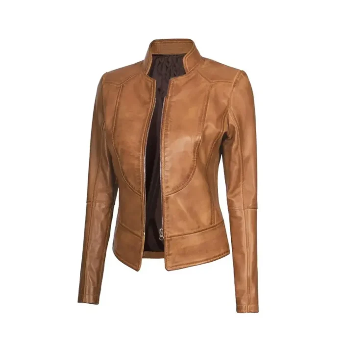 WOMEN-CAMEL-BIKER-LEATHER-JACKET