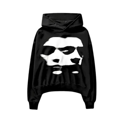 black Clashtown hoodie with bold face print design